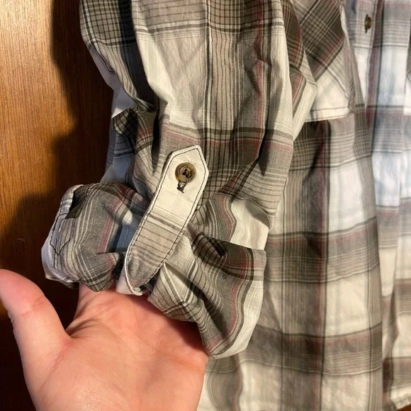 Carhartt Plaid Button Down Shirt - White and Brown - Picture 5 of 7